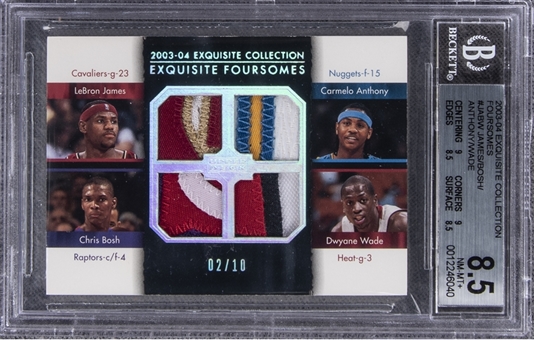 2003-04 UD Exquisite Collection Only Known "Foursomes" BGS-Graded Complete Set (10) – Featuring Game Used Patches from Jordan, Kobe, LeBron and Many More Stars!